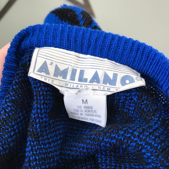 Vintage 80s Star Flower Design Batwing Sweater - Picture 7 of 7